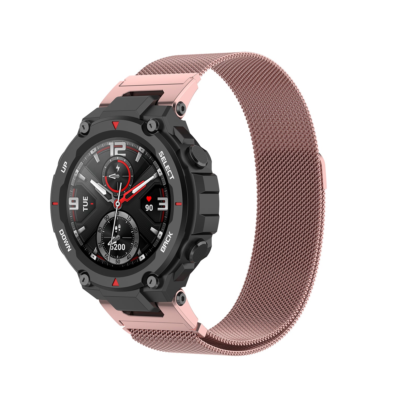 Milanese rustfrit stål erstatningsrem Smart Watch Band til Huami Amazfit T-Rex Pro Amazfit T-Rex Milanese rustfrit stål erstatningsrem Smart Watch Band til Huami Amazfit T-Rex Pro Amazfit T-Rex